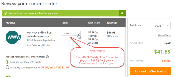 The Simple Trick To Get Unlimited $1.17 Domain Names From Godaddy Without A Promo  Code
