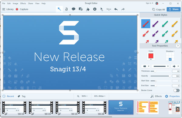 snagit version does not have editing features